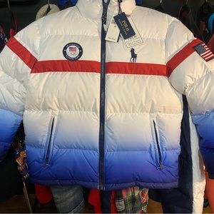 USA Olympic polo coat with hoodie